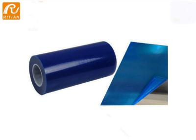 China Blauwe het Metaal Beschermende Film van het Kleurenblad 50 Microndikte met Polyethyleenmateriaal Te koop