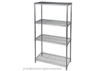 China 4 Levels Metal Chrome Wire Shelving , Household Wire Storage Shelving 36