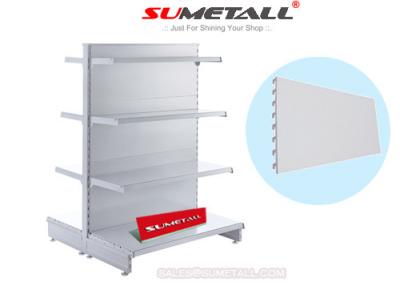 China Flat Back Panel Gondola Store Shelving  / Retail Store Display Fixtures Double Sided for sale