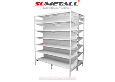 China Steel Retail Store Shelving With Round Hole Peg Panel / Retail Shop Display Stands for sale