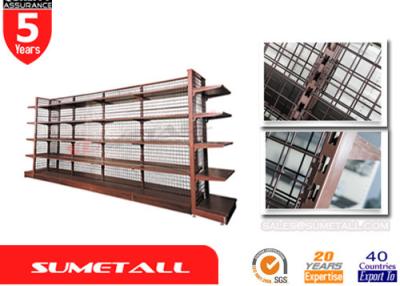 China Metal Gondola Store Shelving / Department Store Shelving With Wire Mesh Panel for sale