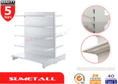 China Heavy Duty Gondola Store Shelving / Convenience Store Display Fixtures With Plain Back for sale