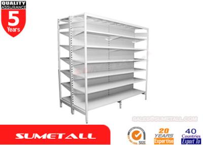 China Outrigger Department Store Gondola Store Shelving With Round Hole Perforated Panel for sale