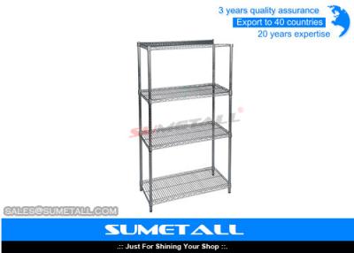 China Commercial Metro Chrome Wire Shelving , Metal 4 Tier Wire Storage Racks for sale