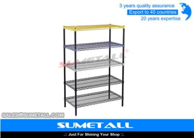 China Heavy Duty Steel 5 Tier Wire Shelving With Powder Coated Colorful Surface for sale