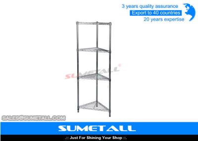 China Triangle Metal Wire Shelving Unit 4 Layer Wire Racks For Storage With Chrome Plating for sale