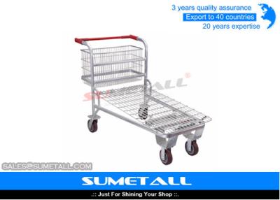 China Steel Supermarket Shopping Trolley Extra Large Shopping Cart For Wholesale Market for sale