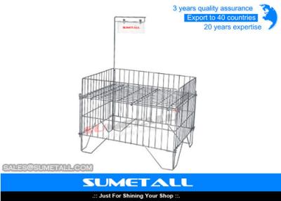 China Customized Color Steel Promotional Display Counter Wire Mesh Storage Baskets for sale