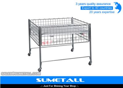 China Promotion Wire Storage Baskets With Wheel , Metal Wire Container Storage Cages for sale