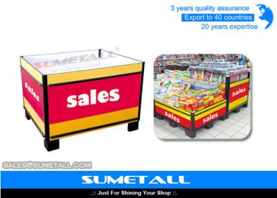 China Steel Promotional Display Counter Storage Containers For Supermarket Products Promotion for sale