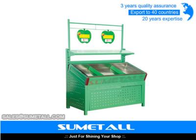 China Green Color Metal Display Shelving Units Display Stands For Fruit And Veg for sale