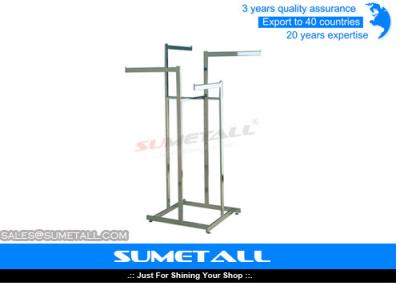 China Metal Shop Display Fittings / Commercial Grade Garment Rack For Clothes Hanging for sale