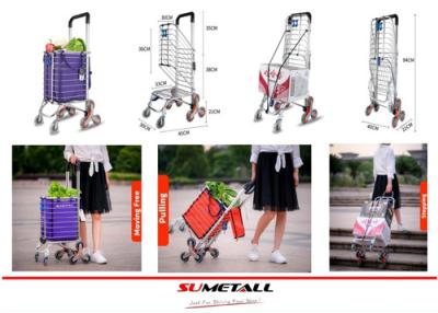 China Aluminum folding shopping cart with stair climbing wheels for personal in supermarket, grocery store and farmer markets for sale