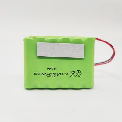 China Bateria Ni-Mh de alta temperatura, AAA750mAh, 6S1P, temperatura de carga e descarga -20°C ~ +70°C, para luz de emergência à venda
