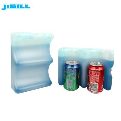 China HDPE Plastic Wine Bottle Carrier 4 Breast Milk Ice Pack Wave Shaped for sale