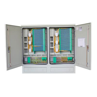 China 576 Core Steel Double Door Outdoor Fiber Distribution Cabinet for sale