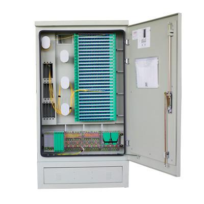 China 576 Core Steel Single Door Outdoor Fiber Distribution Cabinet for sale