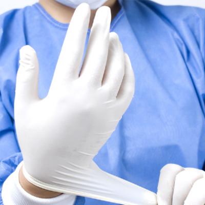 China Guante paciente médico no estéril pulverizado de encargo del examen de los guantes del látex en venta