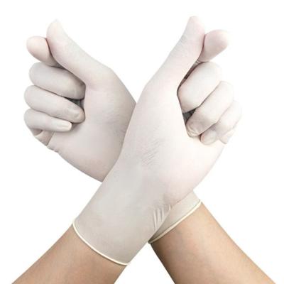 China Milky White 240mm Length Disposable Medical Latex Gloves Environmental for sale