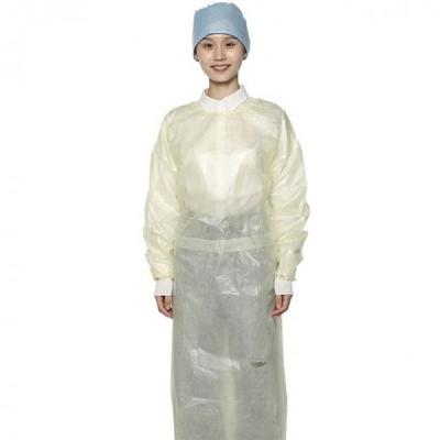 China Aami Level Yellow Disposable Isolation Gown Medical Isolation Clothing for sale