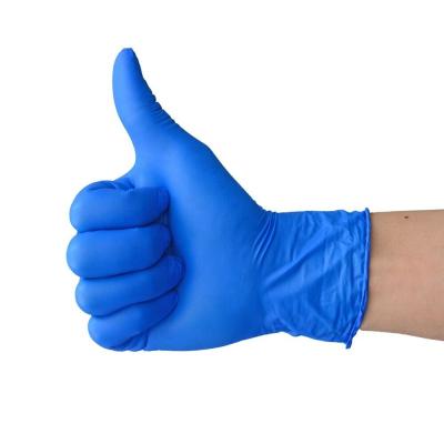 China 6Mil Blue Nitrile Disposable Gloves Medium for sale