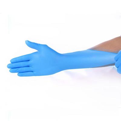China Puncture Proof 15 Mil Disposable Nitrile Gloves Powder Free for sale