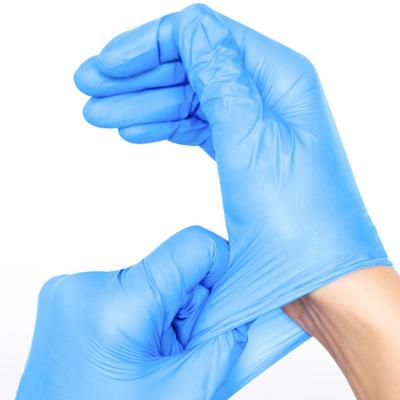 China Class I GB4806 Industrial Disposable Powder Free Nitrile Gloves Medium for sale
