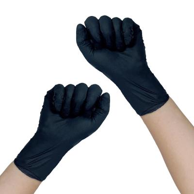 China Anticorrosion 5 Mil Black Nitrile Gloves / Hospital Xl Sterile Gloves for sale