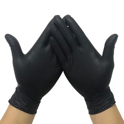 China Anti Puncture S-XL Black Sterile Nitrile Gloves For Hands Protection for sale