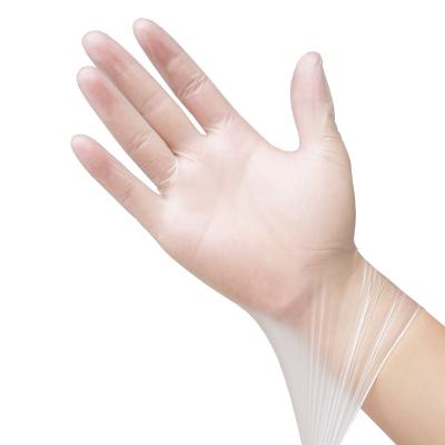 Chine Le vinyle clair libre de gants jetables de DOP DEHP saupoudrent M libre L S XL à vendre