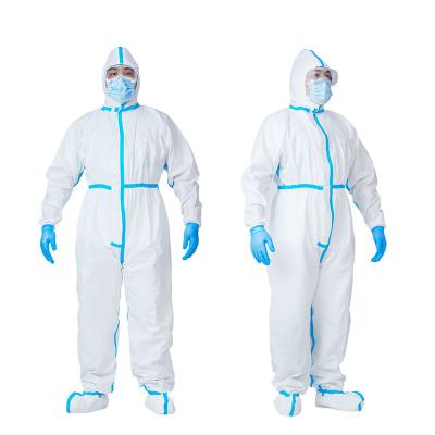 China Conjoined Microporous Disposable Protective Coverall With Cap And Foot Cover for sale