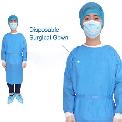China Elastic v neck Nonwoven SMS Disposable Surgical Gown against bacteria for sale