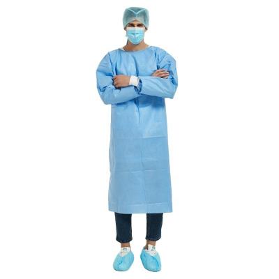China Hospital PP Fluid Resistant Disposable Isolation Gown 35gsm For Patient for sale