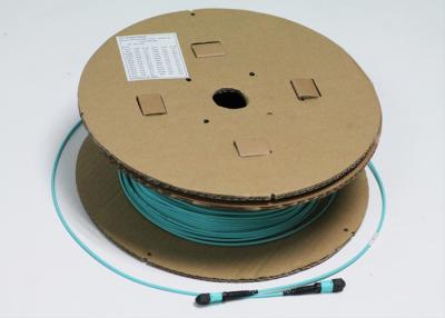 China OM3 MTP To MTP Male Pin Trunk Cable LSZH Outer Jacket 12 Cores Fiber Optic for sale