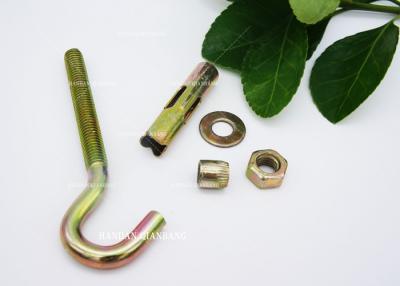 China Yellow Zinc Metal Expansion Open Eye Hook Bolt , Screw In Eye Hooks High Precision for sale