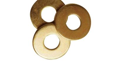 China Yellow DIN 9021 Metal Flat Washers / Standard Plain Washers High Tensile for sale
