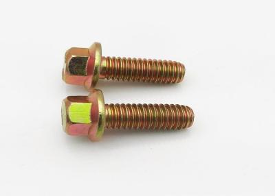 China Fasteners M10 Hex Flange Bolt Yellow Zinc Plated Carbon Steel for sale