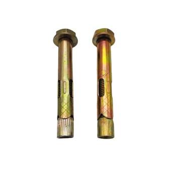 China Custom Yellow zinc Plated Carbon Steel M10 Expansion Anchor hex Bolt with flat washer  For Concrete / Brick for sale