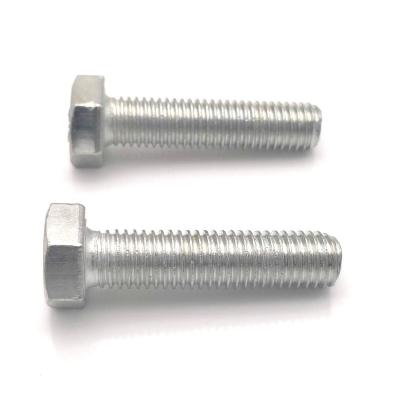 China Full Thread 6mm Hex Head Bolts White Zinc Plated for sale