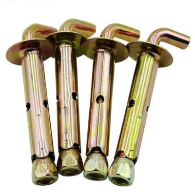 China Carbon Steel Yellow Zinc Plated M24 L Hook Anchor Bolts Fasteners for sale