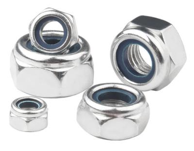 China Carbon Steel M3 Galvanized Lock Nut Blue And White Din 985 Hex for sale