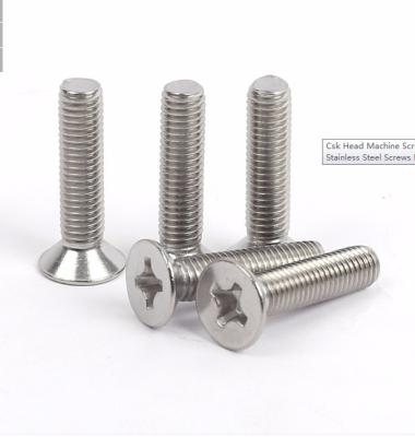 China Din 965 Stainless Steel Fasteners 4.8 Grade Cross Recessed Countersunk Head Screws for sale