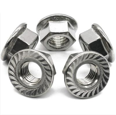 China Din6923 Metric Serrated Flange Head Nut White Zinc Plated Steel 8.8 Grade for sale
