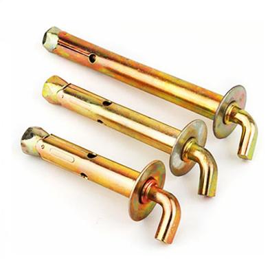China Expansion Sleeve Anchor Half Threaded Open Shield Hooks For Water Heaters Yellow Zinc Color for sale