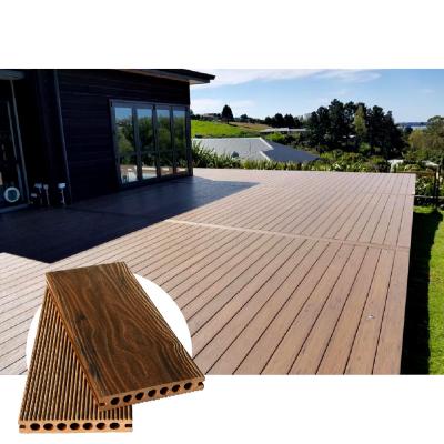 China Wood Grain Blue Gray Hollow Core Decking Composite 150x25mm Antisepsis for sale