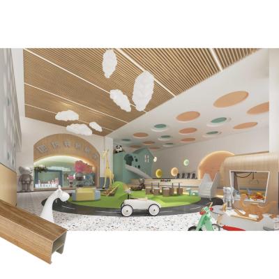 China Recycled Innocuous WPC Indoor Ceiling Panels Wood Grain 50x60mm for sale