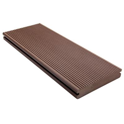 China Wood Fiber 138*26mm Solid Composite Decking Waterproof Deck Boards Insect Resistant for sale