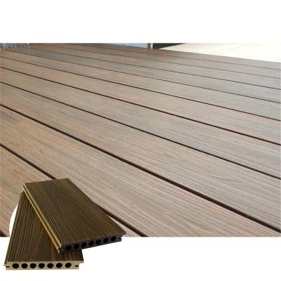 China Teak Yard Wood Plastic Capped Composite Deck 157*22mm No Crack Decking for sale