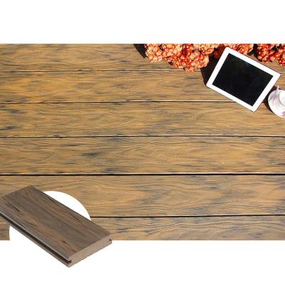 China Recyclable Plastic Cedar Look Solid Composite Decking Material 140x30mm for sale