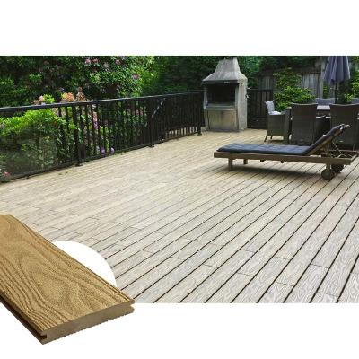 China Waterproof Solid Composite Wood Decking With No Plastic Feel for sale